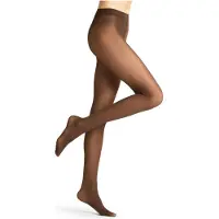 Falke Matt Deluxe eenkleurig materiaal transparant 30 DEN panty dames bruin - maat M-L