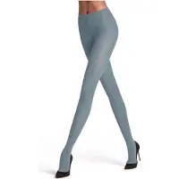 Falke Matt Deluxe eenkleurig materiaal transparant 30 DEN panty dames blauw - maat M-L