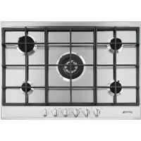 Smeg P272XGH inbouw gaskookplaat 75 cm - 5 kookzones - wokbrander - RVS