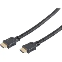 S-Impuls HDMI A-St./HDMI A-St. verg HEAC sw Nylon Mantel 5m