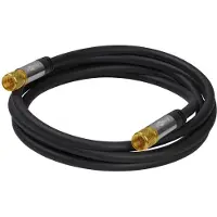 Pro F (m) - F (m) coaxkabel | 135 dB | koper | recht | verguld | zwart | 1 meter