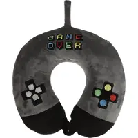 Sans marque Nekkussen met ophanglus voor kinderen - game over - grijs - polyester - reiskussen voor onderweg