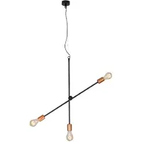Nowodvorski Lighting 3-lichts hanglamp Sticks zwart met goud