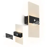 Briloner LED-wandlamp, wandlamp zonder stroomaansluiting, met bewegingssensor, batterij, zonder boren