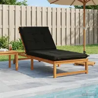 vidaXL Ligstoel Kussen GEMERT 100% Polyester Zwart 190 x 70 x 9 cm