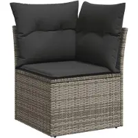 vidaXL - 10-delige - Loungeset - met - kussens - poly - rattan - lichtgrijs