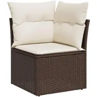 vidaXL 7-delige Loungeset met kussens poly rattan bruin