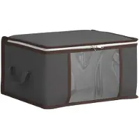vidaXL Opbergbox met transparant zijpaneel, antracietkleurig