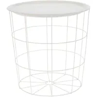 HOME & Styling collection Bijzettafel - wit - rond - metaal - 40 x 40 cm - Bijzettafels