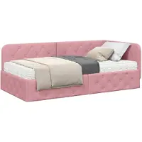 vidaXL Hoekbankframe, roze, 90 x 190 cm, fluweel
