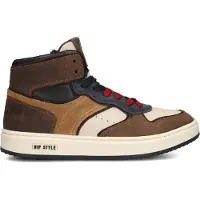 Hip leren sneakers - bruin/cognac/ecru Jongens Leer - maat 41