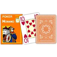 Modiano , 4 rohy, 100% plastic speelkaarten, oranje