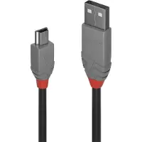 Lindy 36724 USB 2.0 Kabel Typ A/Mini-B Anthra Line M/M 3m