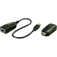 Lindy USB 2.0 Extender Kit - - 50m - 1 poort - Compatibel Cat.5/6/7 - Zwart