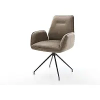 DELIFE Eetkamerstoel Zoa-Flex microvelours taupe vintage kruisframe conisch zwart pocketveer kern