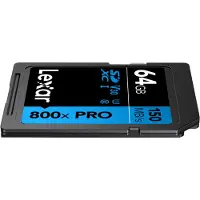 Lexar SDXC 800x Pro geheugenkaart, 64GB, 150MB/s, C10, V10, U1