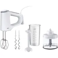 Braun MultiMix 3 - Handmixer met 4 accessoires, 550 watt, wit