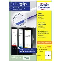 Avery ultragrip Ordnerrugetiket Permanent klevend Breed L4761-25 A4 6,1 x 19,2 cm Wit 25 Vellen à 4 Etiketten