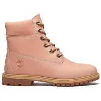 Timberland Dames Roze premium leren enkellaarsjes (38.5 W), Leer, Plat, Veters, Casual TB0A5M5NA8M1