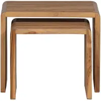 Woood Jasmijn Bijzettafels - Recycled Teak - Naturel - Set van 2