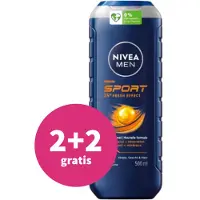 Nivea 2+2 gratis: Shampoo & Shower gel 3in1 For Men Sport 500 ml