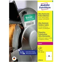 Avery Zweckform L7916-40 Universele etiketten 210 x 148 mm Polyethyleen folie Wit 80 stuk(s) Permanent hechtend Laser (kleur), Laser (zwart/wit)