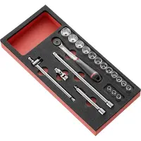 Facom MODM.J161-36 Dopsleuteladapterset 3/8 (10 mm) 20-delig