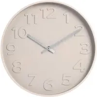 Sensahome Wandklok Zurich - Scandinavisch Stijl Ronde Klok met Cijfers - Moderne Nordic Design - Ø30cm - Beige