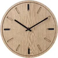 Sensahome Wandklok Bogota - Moderne Ronde Klok - Scandinavisch Design met Hout - Ø30cm - Beige