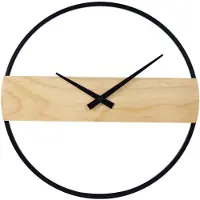 Sensahome Wandklok Reykjavik - Moderne Minimalistische Klok Rond - Scandinavisch Design met Hout - Ø35cm - Beige