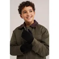 We fashion handschoenen - zwart Jongens Polyester Effen - maat S