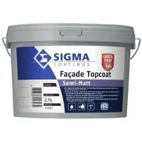 Sigma Facade Topcoat Semi-Matt | Zijdematte Gevelverf 2,5 LTR - Kleur|1|2