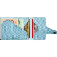 Tru Virtu Leren Kaarthoes Click & Slide Wallet Rhombus Light Blue / Silver Blauw Veelkleurig