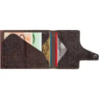 Tru Virtu Click & Slide Creditcardetui Portemonnee RFID Leer 6,5 cm bruin