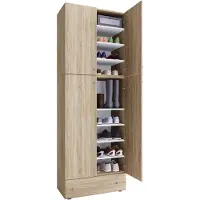 VCM LonaXXL schoenenkast 4 deuren 1 lade eik decor.