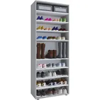 VCM LonaXXL9 schoenenkast 9 planken grijs.