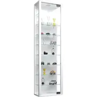 VCM StanoMaxi glazen vitrines wandmontage 1 glazen deur wit.