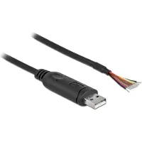 DeLOCK Adapter cable USB 2.0 Type-A to Serial RS-232 with 9 open wires + Shielding 0.5 m