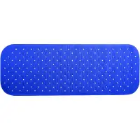 MSV Douche/bad anti-slip mat badkamer - rubber - blauw - 36 x 97 cm - Badmatjes