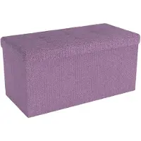 Intirilife opvouwbare kruk 76x38x38 cm in lotus rosa bank stoel met opbergruimte en deksel van stof opbergbox kist