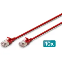 Digitus DK-1632-A-020S-R-10, 2 meter, Cat6a, F/FTP (FFTP), RJ-45, RJ-45, Rood