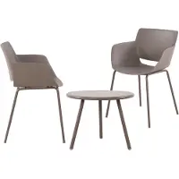 CLP Minota Tuinset - Set van Minot tafel en Alpena stoelen - weerbestendig - UV-bestendig - taupe 2 stoelen