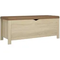 vidaXL Opbergbox met kussen 105x40x45cm bewerkt hout sonoma eikenkleur