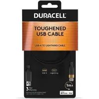Duracell DRU5012A, 1 meter, Lightning, USB-A, connector, connector, zwart