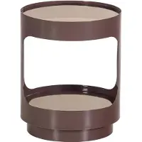 Woood Sero Bijzettafel - Metaal/Glas - Bruin - 45x37x37