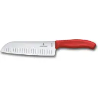 Victorinox SwissClassic 6.8521.17C1B Chili Red, Santoku met kuiltjes 17 cm, rood