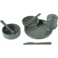 Dantoy Bioplastic TINY Dinnertime servies geschenkset (olijfgroen/7-delig)