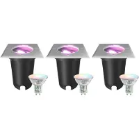 LEDVION Set van 3 LED Grondspot Buiten IP67 4.9W 230V 345Lm GU10 RGB