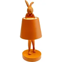 Kare design LED-batterijlamp Animal Rabbit, oranje, IP54, 29 cm dimbaar, geel / oranje, Woon-/ Eetkamer, Kunststof, Design