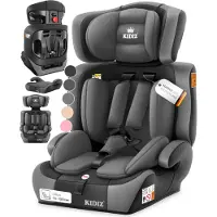 Kidiz Autostoeltje | Groep 1+2+3 | 9-36 kg 5-punts veiligheidsgordel, Autostoeltje, Kinderzitje, Verstelbare Hoofdsteun | Stoelverhoger 1-12 jaar, Stabiel en Veilig - Grijs